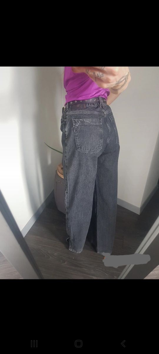 Spodnie damskie, jeans szare Zara rozm.  36/38 nowe z metką