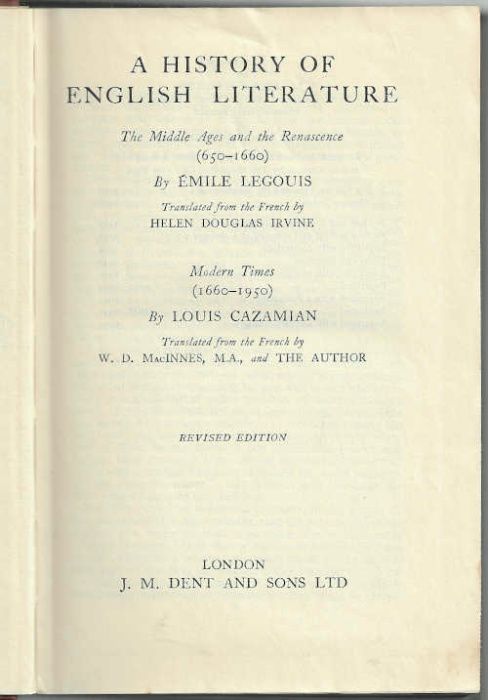 A history of English Literature_Émile Legouis, Louis Cazamian