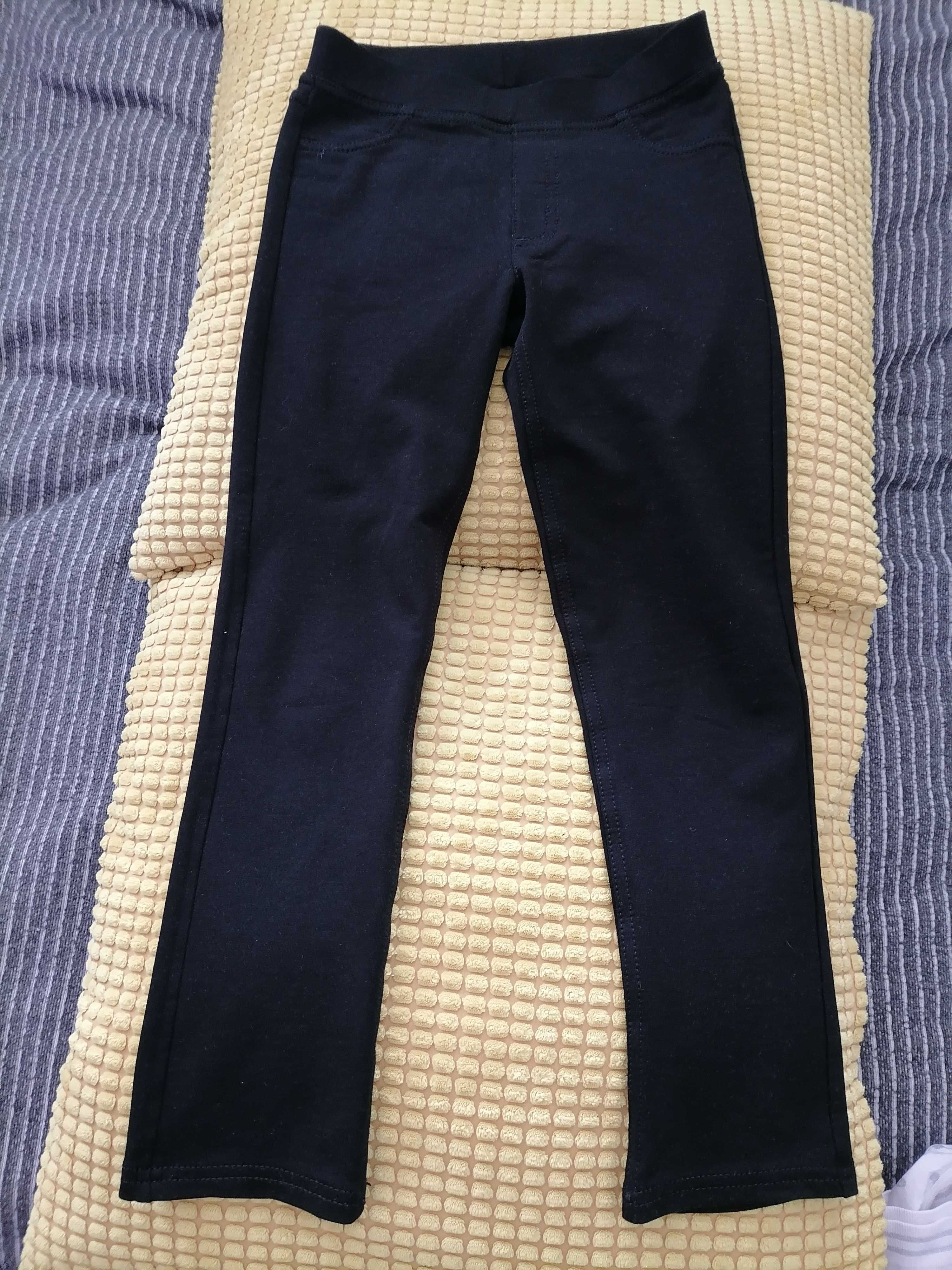 Getry/legginsy czarne, dziewczęce, rozm 128, H&M, prosta nogawka