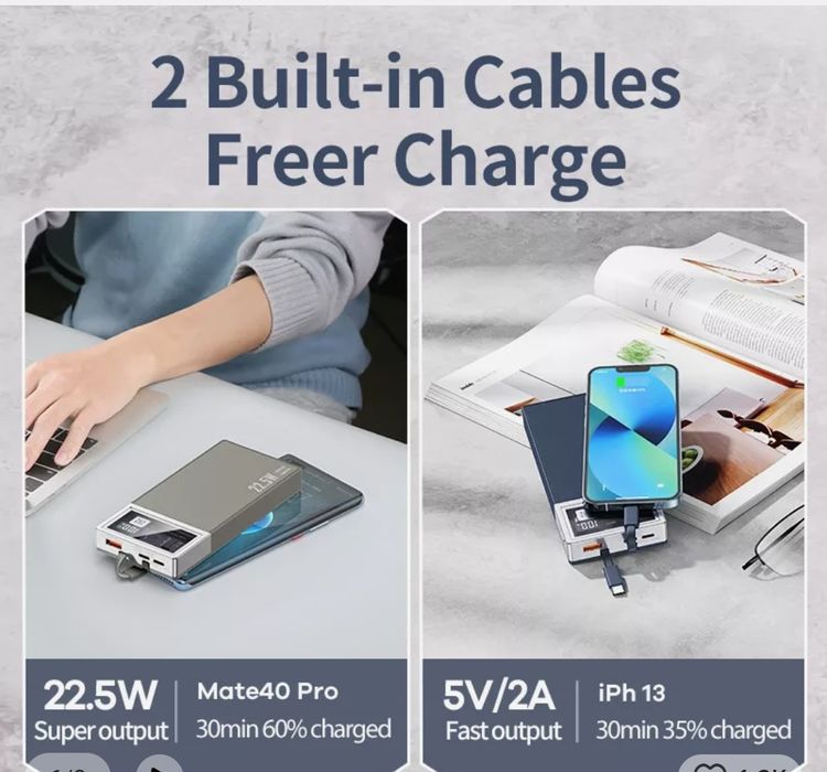 Стильный и мощный power bank на 20.000 ма 22,5 вт в стиле cyberpunk.