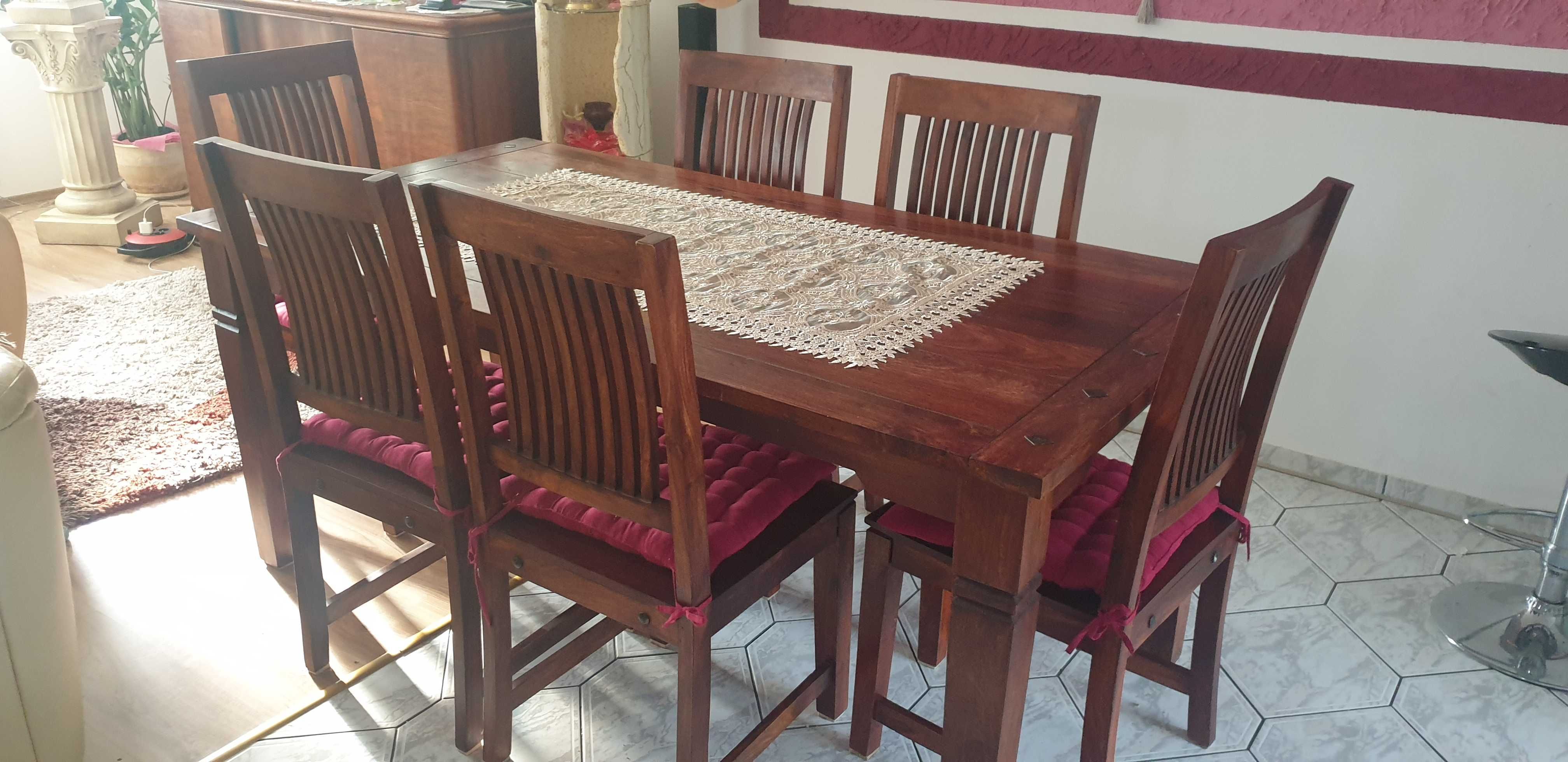 OKAZAJA !!! Stół drewniany (180x90) z 6 krzeslami i 2 dostawkami
