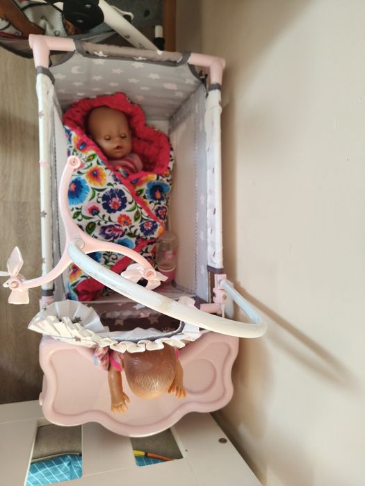 Lalki, wózek, łóżeczko, dodatki