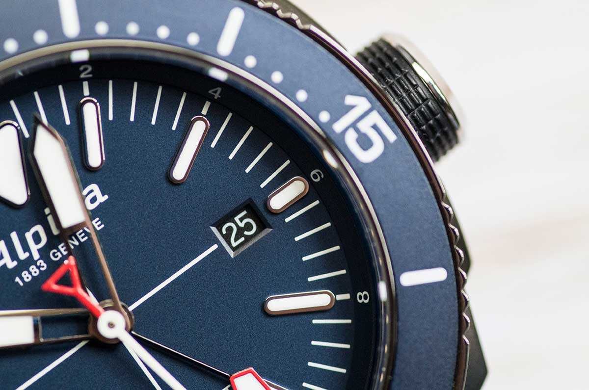 Швейцарские часы Alpina, 300м дайверы, сапфир, GMT, РРЦ €995, годинник
