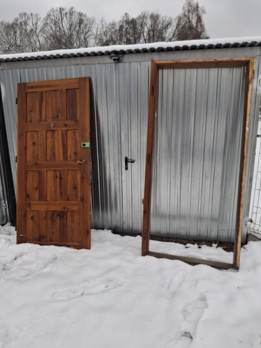Drzwi drewniane 95 x 205 [z ramą] idealne na budowę OKAZJA!