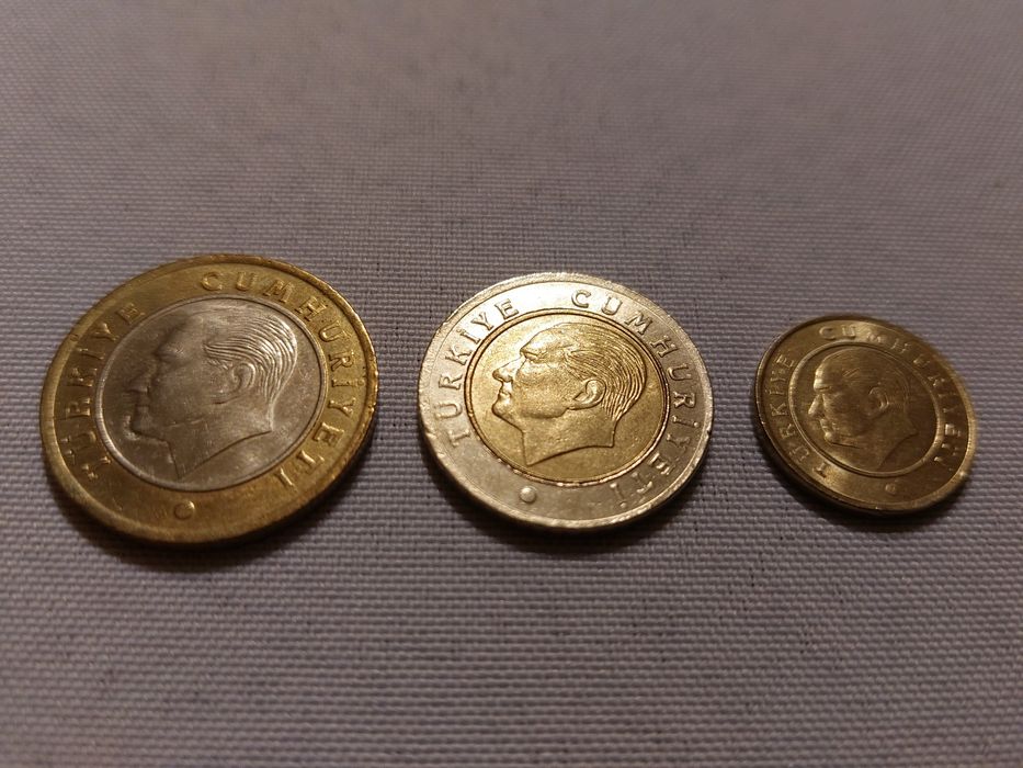 Monety coins  Turcja lira 3 sztuki