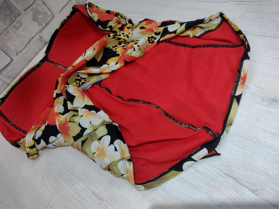 kostium kąpielowy zakryty brzuch tankini 4XL / E marszczenia falbanka