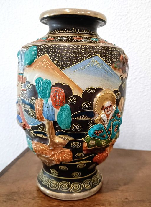 Linda Jarra Japonesa Satsuma 22cmx 14diam