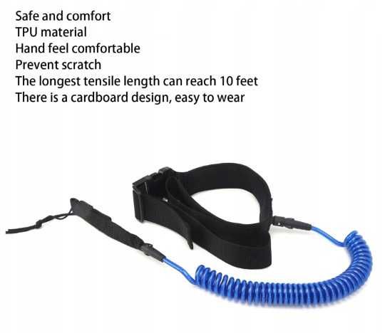 Smycz Do Deski SUB Leash Linka Bezpieczeństwa, SURFING, SUP