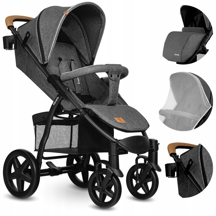 lionelo annet plus wózek spacerowy do 22 kg stone caramel