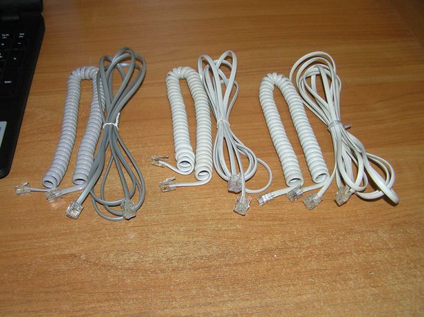 шнуры для стационарных телефонов- линейные и витые/спиральные