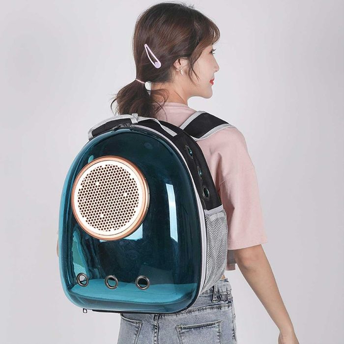 Mochila transportadora transparente gatos e pequenos animais PORTESGRÁ