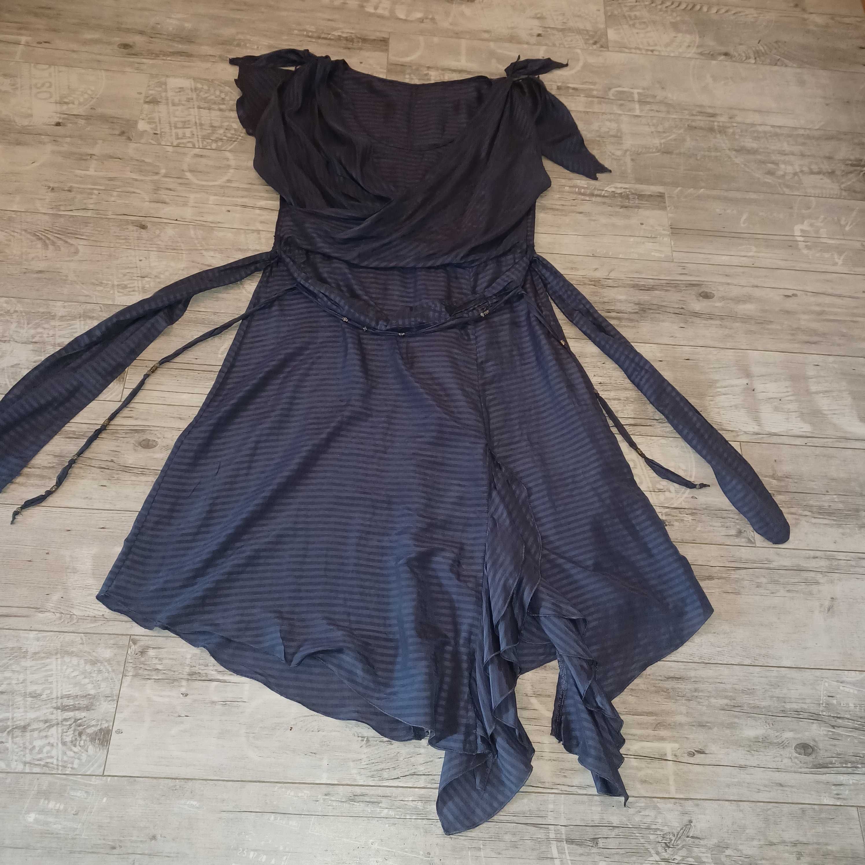 Sukienka na lato boho z fantazją modal jak jedwab L/XL