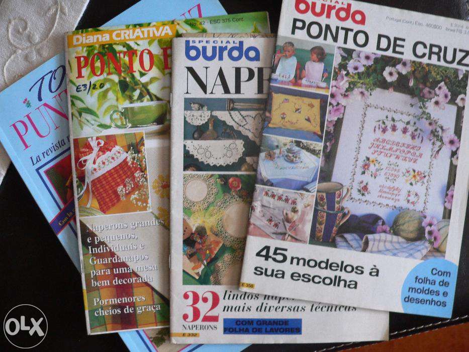 4 revistas ponto cruz e croché