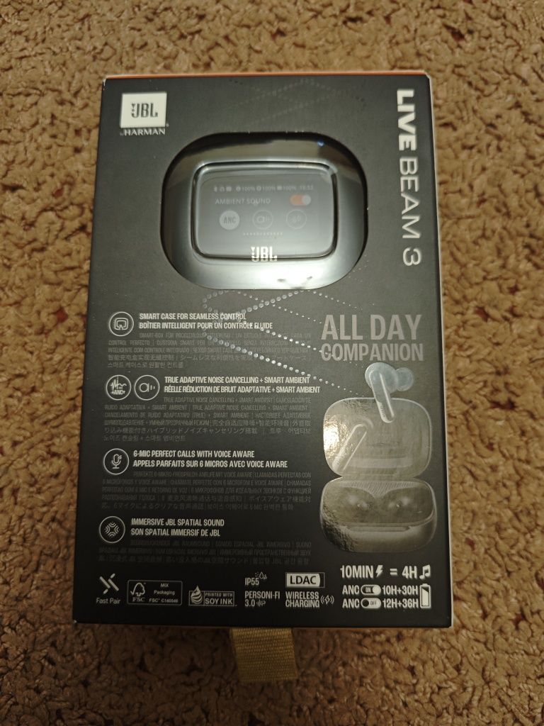 Навушники TWS JBL Live Beam 3 Black (JBLLIVEBEAM3BLK)