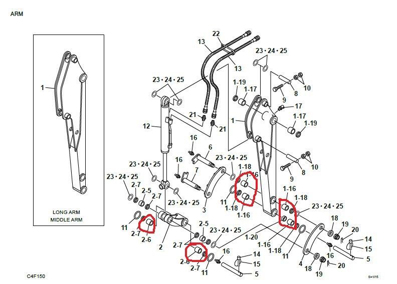 Tuleja tulejka Takeuchi TB016 TB014