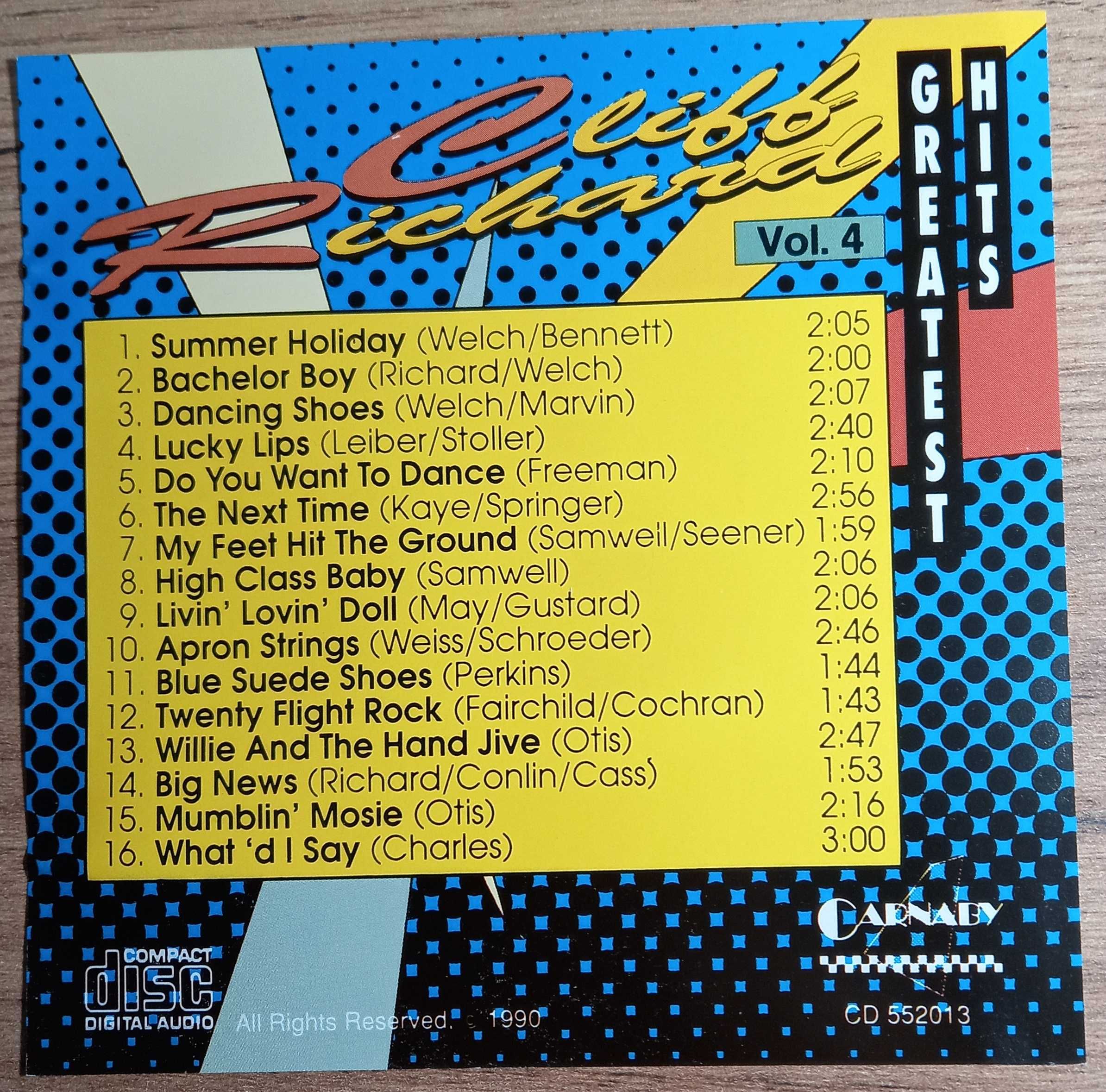 CD Cliff Richard "Greatest Hits", EEC, 1990 год