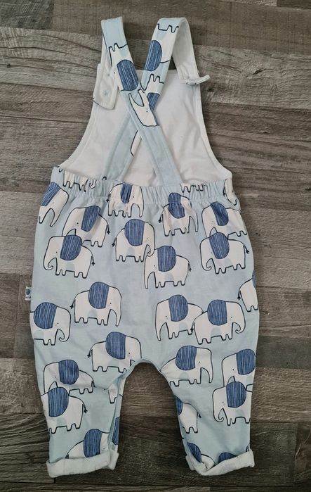 Ogrodniczki spodnie na szelkach ocieplone meszkiem w słonie Next 68