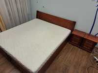 Łóżko lite drewno, 180x200 materac szafka nocna 2szt.