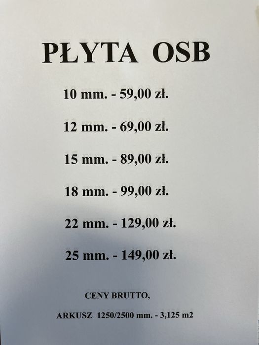 Płyta OSB, hurtowe ceny