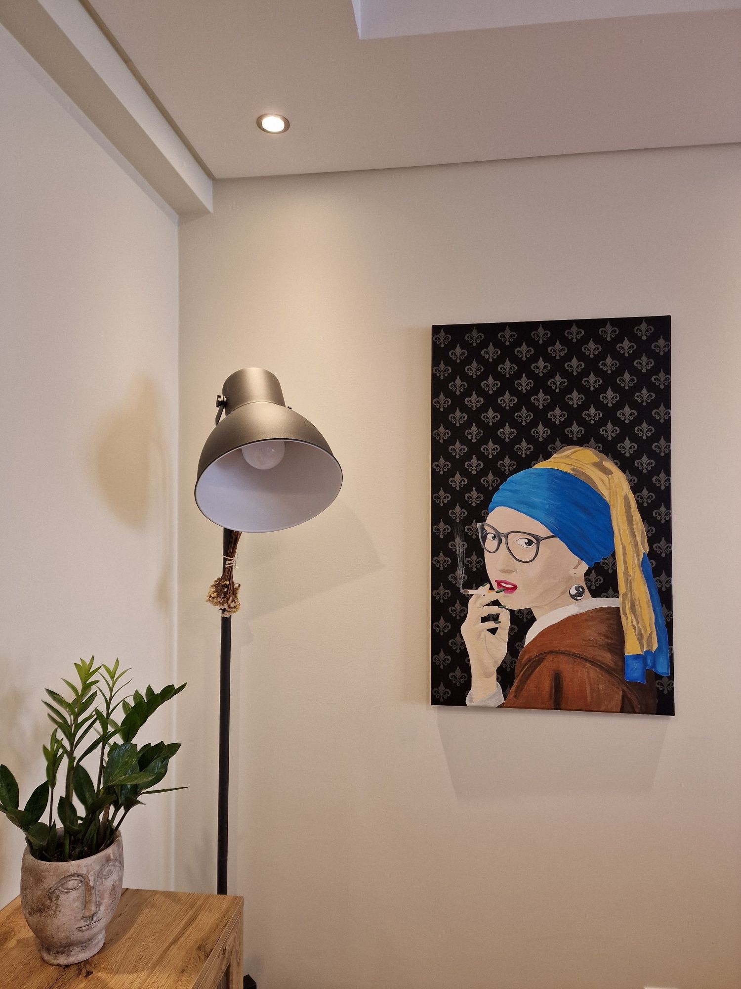 Pintura Pop Art original Única em tela Moça do Brinco de pérola