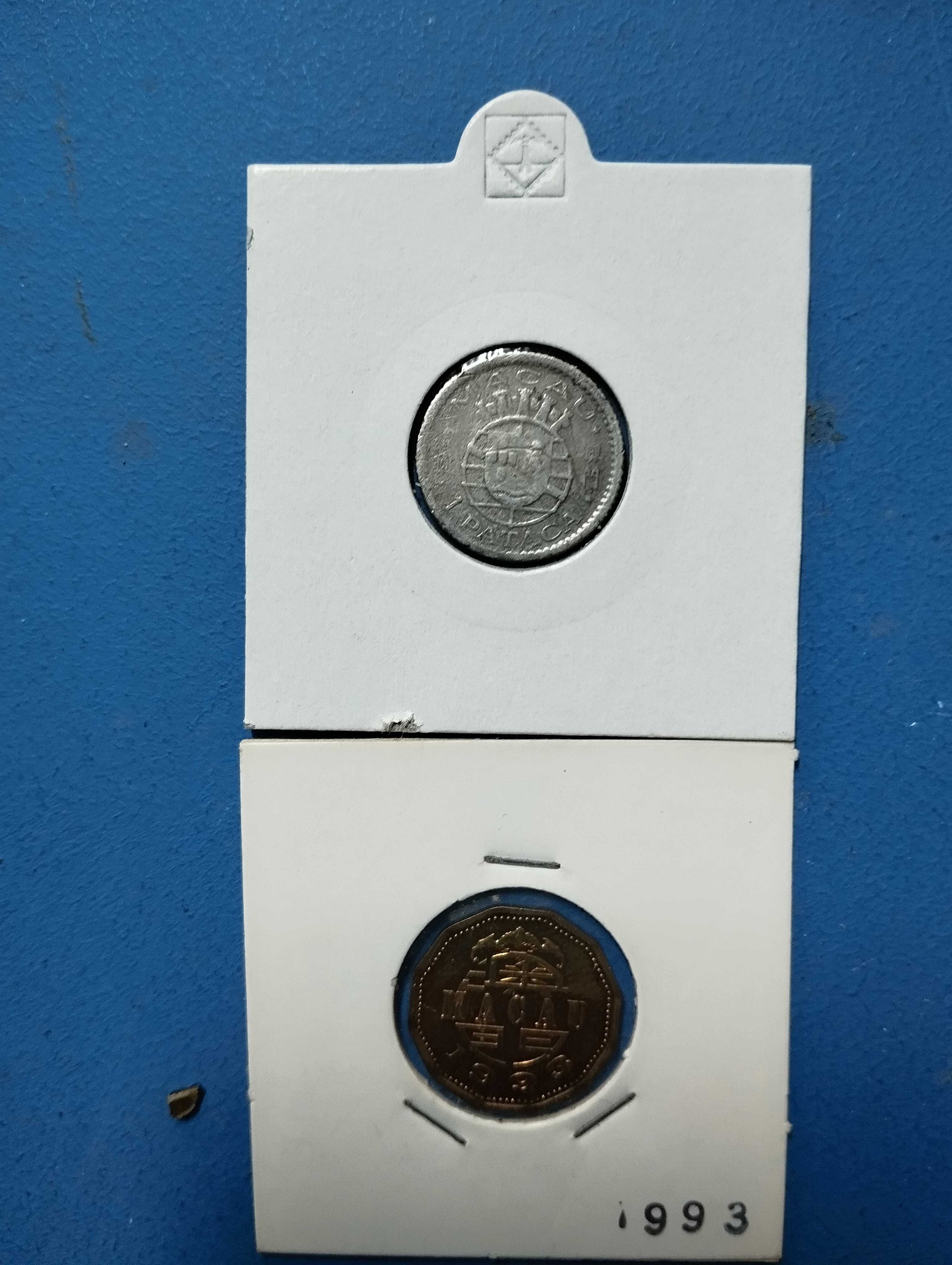 2 Moedas da Ex. Colónia de Macau - 20 Avos 1993 e 1 Pataca de 1952