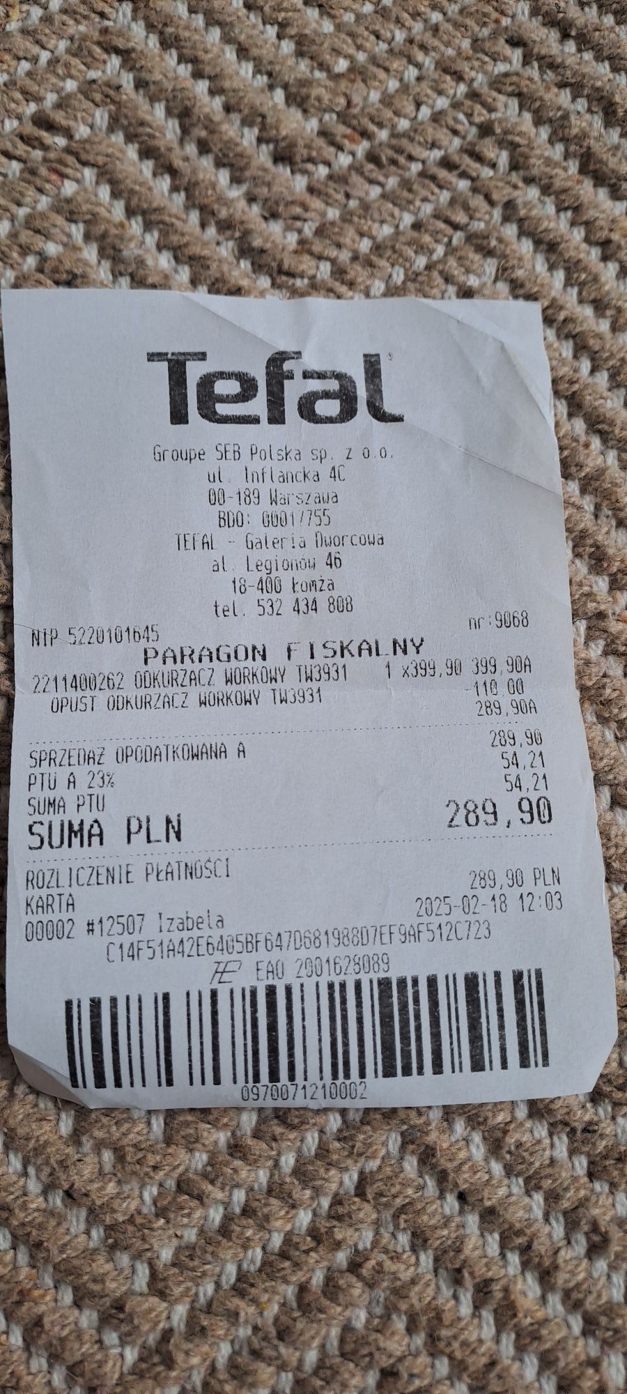 Odkurzacz 900watt