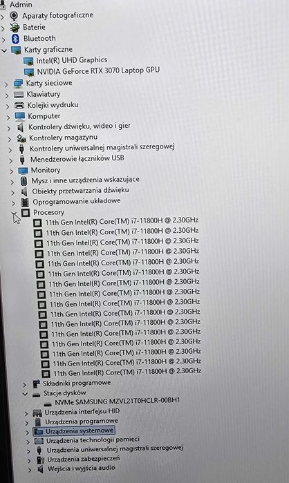 Laptop do gier HP OMEN 17-ck0213nw  i7  32GB SSD 1TB  RTX3070 Win 11
