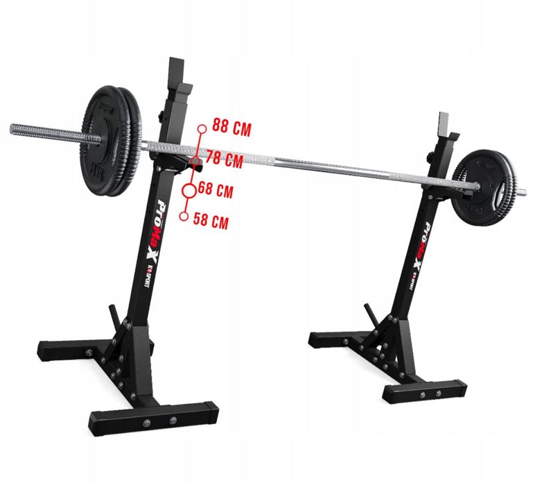 STOJAKI POD SZTANGĘ 2 szt Regulowane do Ćwiczeń Treningowe Prezent