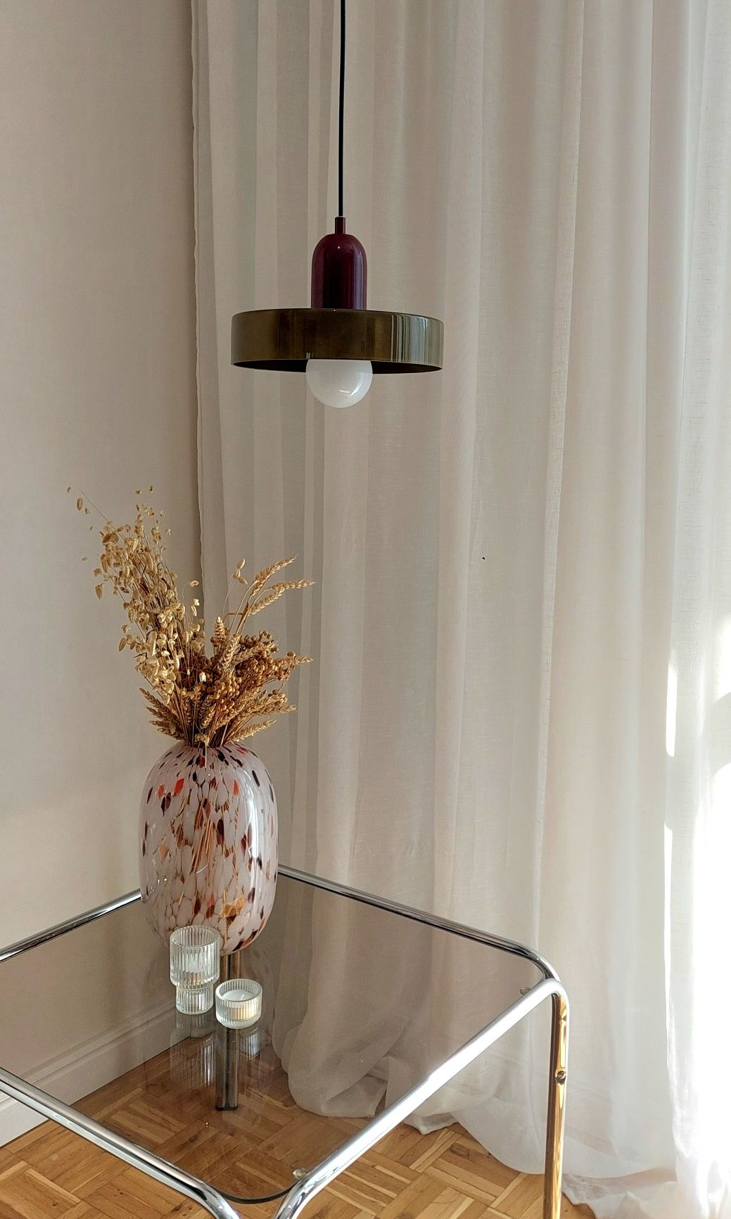 Nowa szklana lampa wisząca sufitowa w stylu retro vintage pop art deco