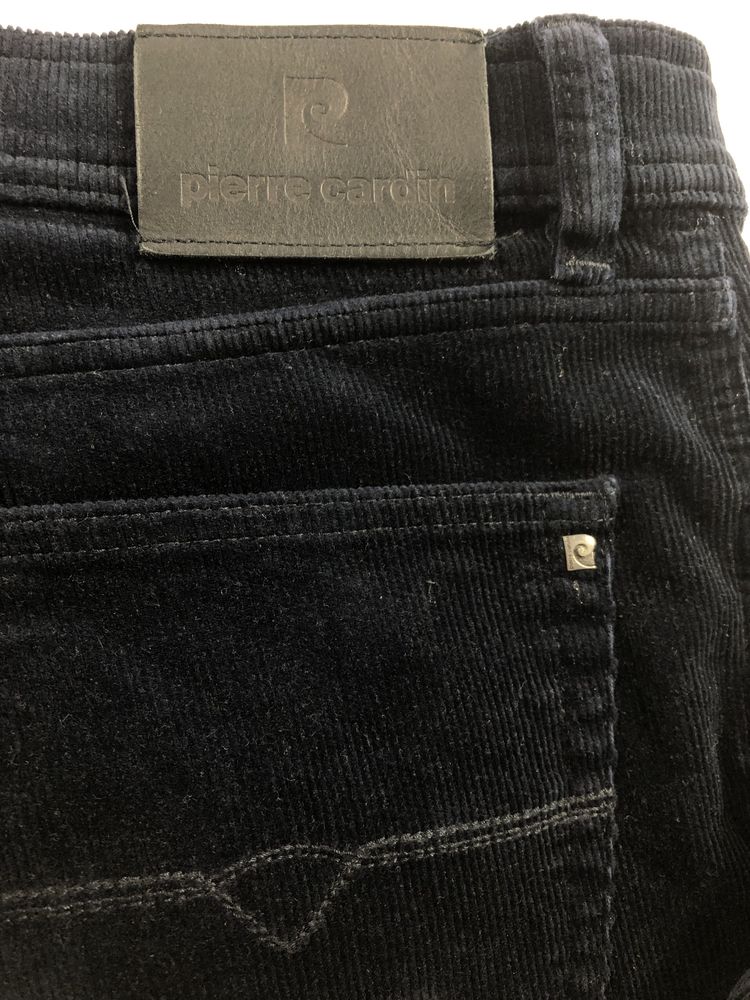 Granatowe spodnie męskie sztruksy Pierre Cardin Jeanswear