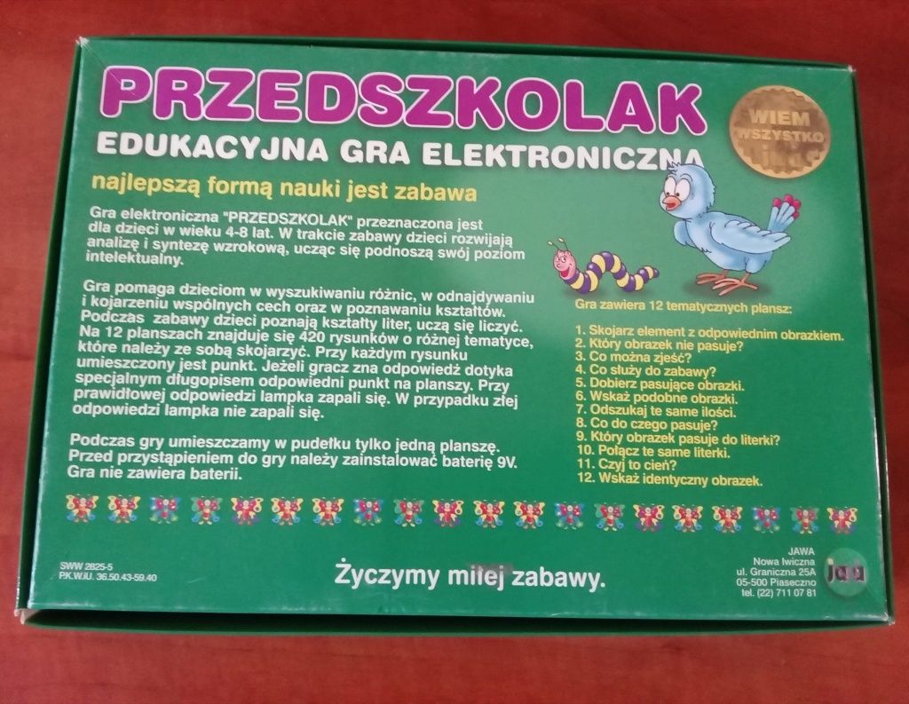 Edukacyjna gra elektroniczna "Przedszkolak"