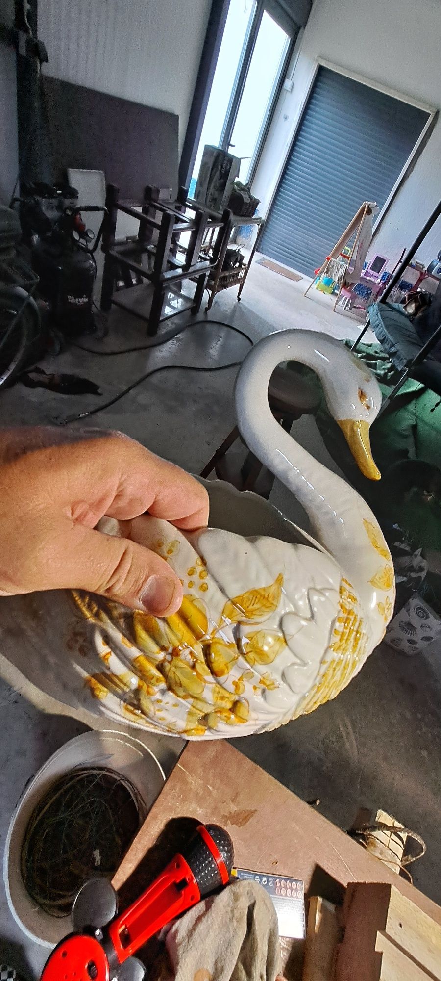 Ceramica em formato de cisne vintage Casa Pupo