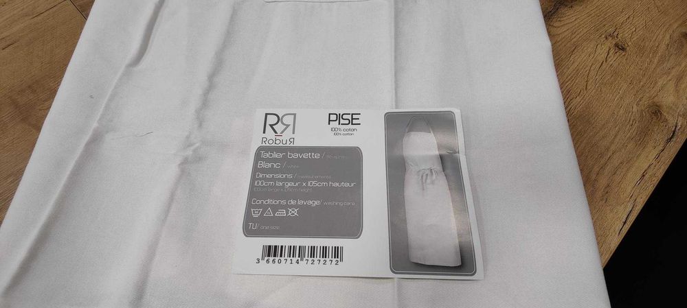 WYPRZEDAŻ EKSPOZYCJI - Fartuch szefa, długi biały Robur Pise - nowy