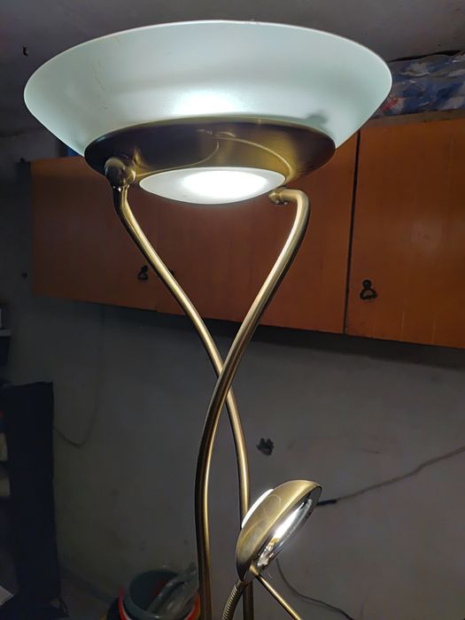 Lampa stojąca,  podłogowa złota