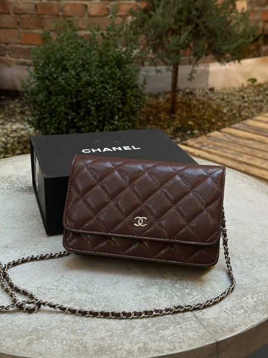 Сумка клатч Chanel Caviar Wallet Burgundy
