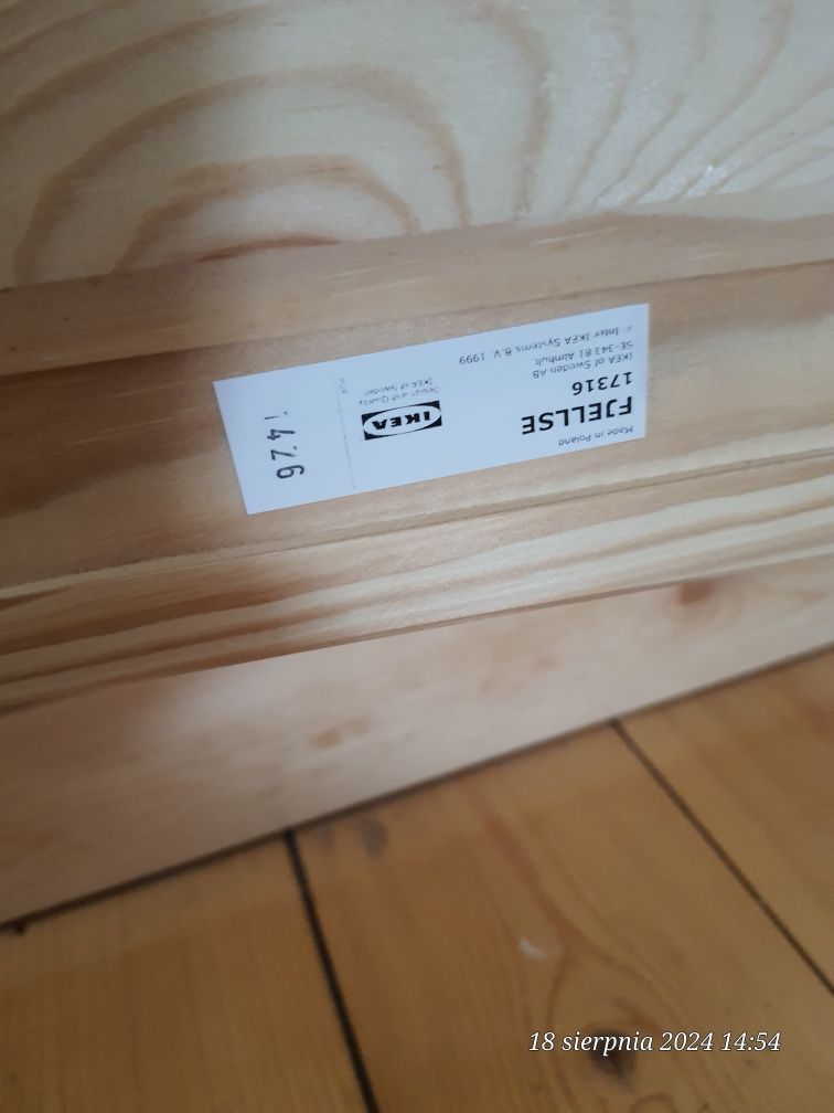 Łóżko drewniane  ikea FJELLSE z materacem