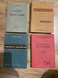 4 manuais de Aritmetica, Algebra, trigonometria e Geometria