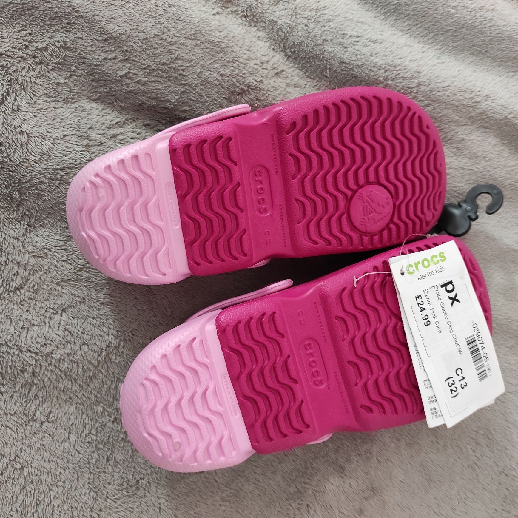 Крокси crocs c13 electro clog рожеві босоніжки сандалі шльопанці
