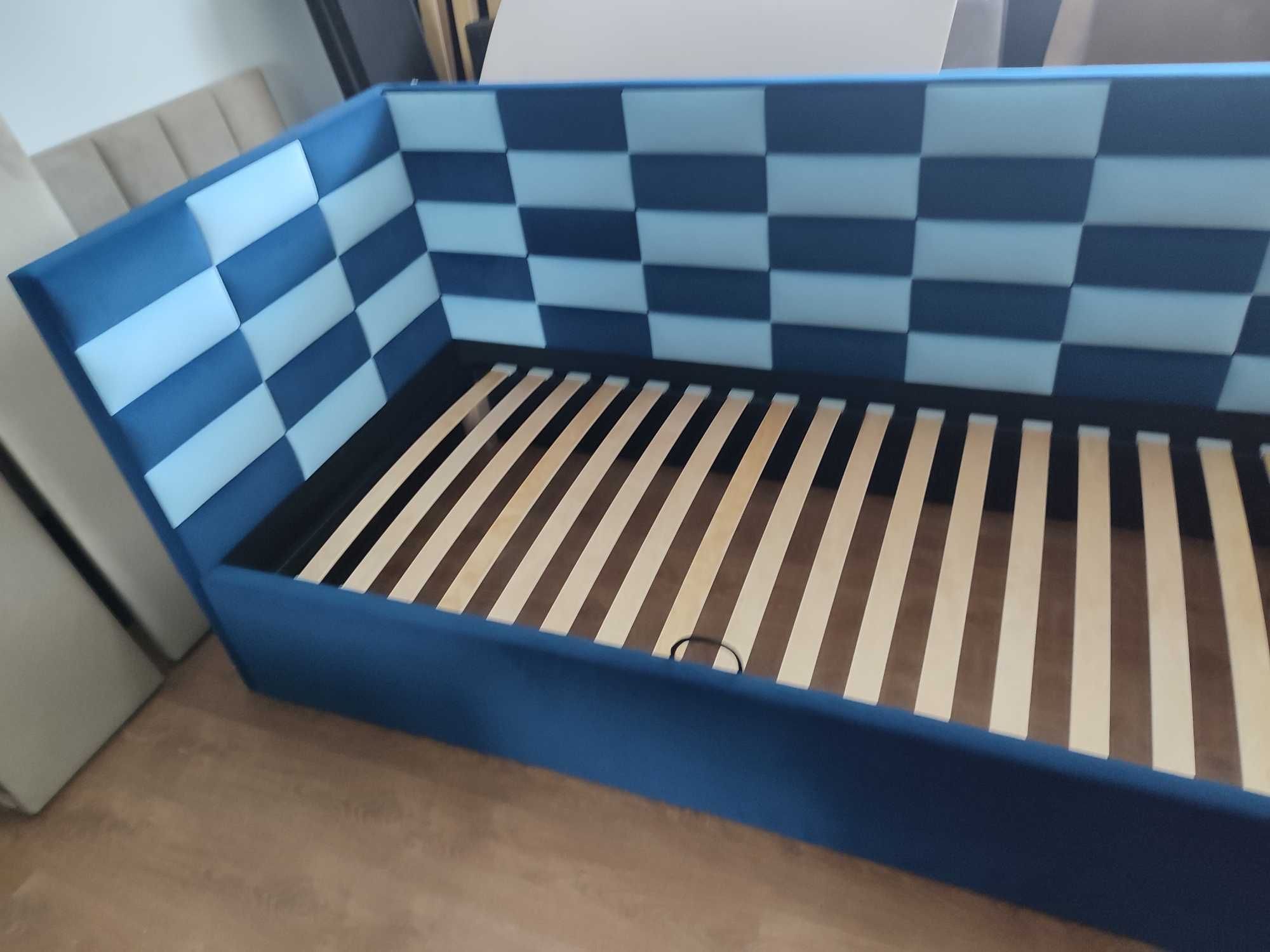Łóżko tapicerowane narożne na wymiar pojemnik, producent