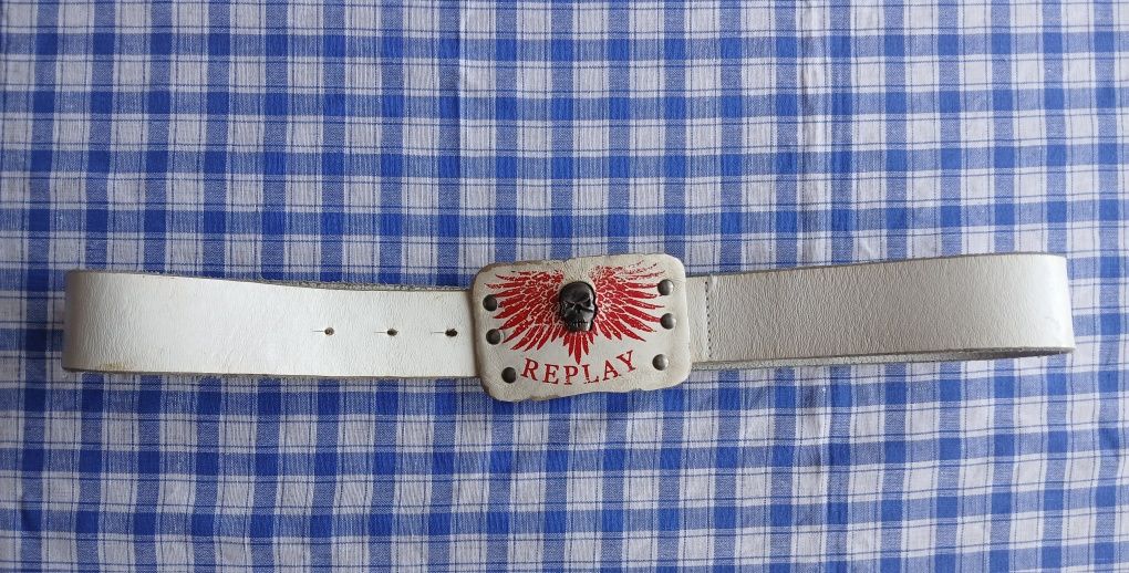 Винтаж vintage оригинал кожаный ремень Replay Rock size M