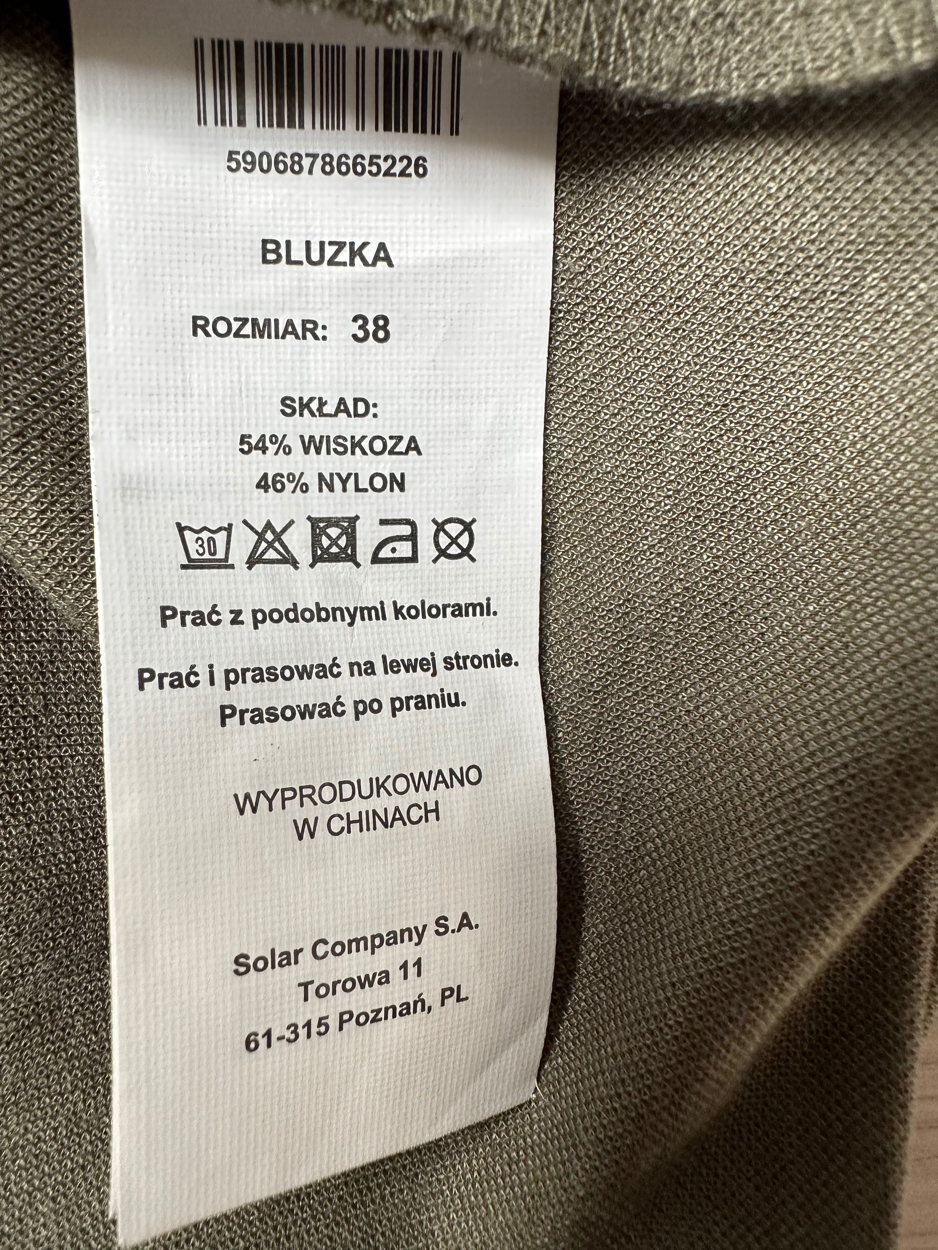 Bluzka Solar r.38 khaki oliwka wiskoza