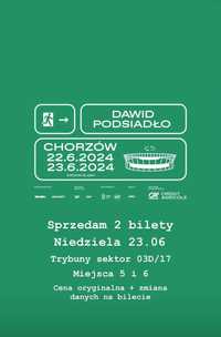Bilety na koncert Dawid Podsiadło Chorzów 23.06 23 czerwca trybuny 03D