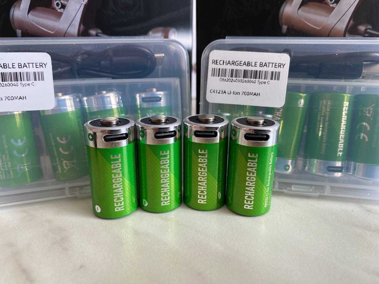 Батарейка CR123A з входом TYPE-C 750 mAh,CR123A,123,16340Акумулятор