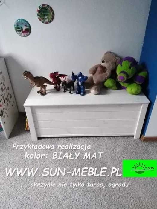 Skrzynia Kufer drewniany BIAŁA 80x40x50- pokój sypialnia taras balkon