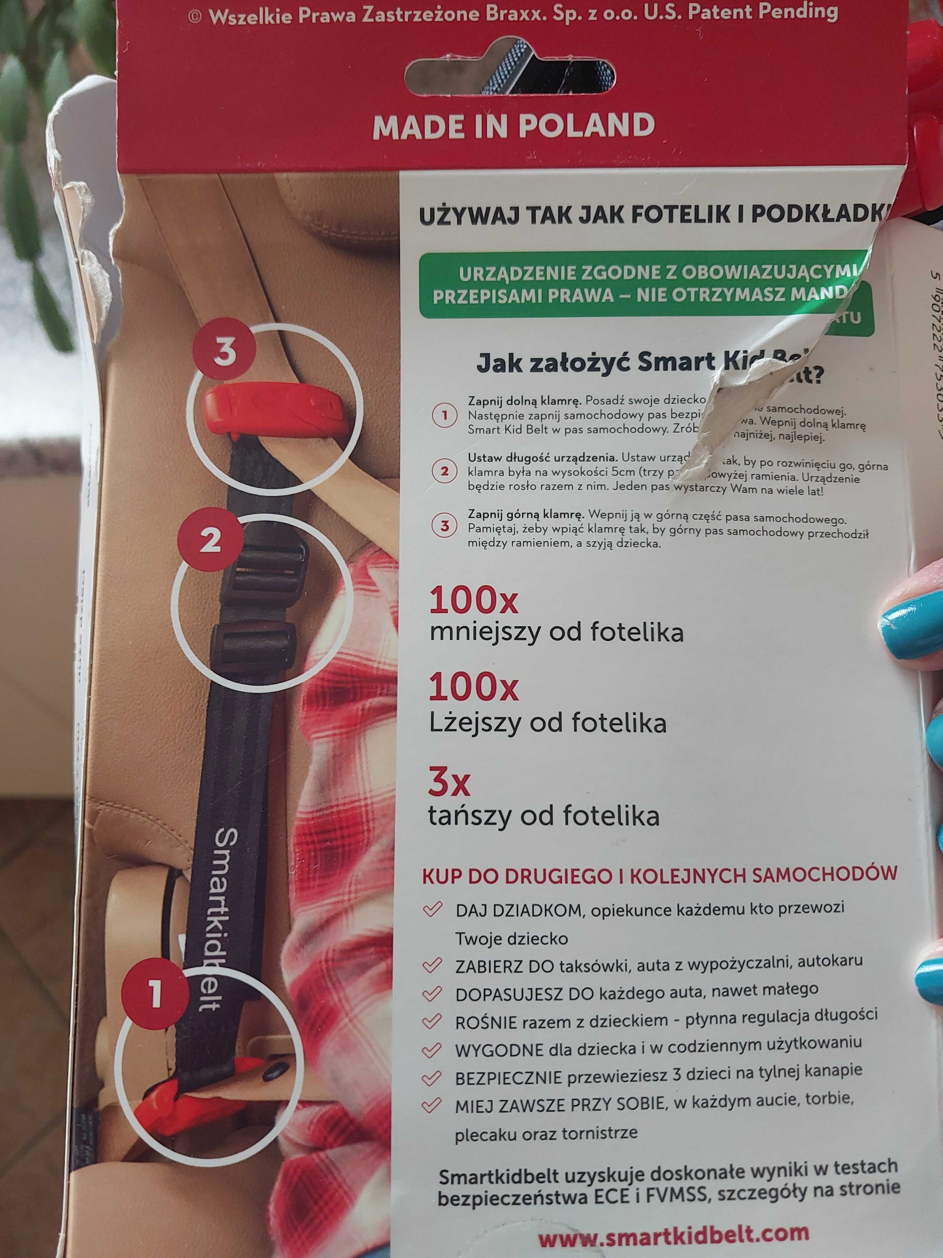 Pas bezpieczeństwa do auta dla dziecka