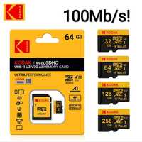 Karta pamięci SD KODAK 64GB C10 4K V30 U3 A1 PREMIUM Chip 100Mb/s!!!