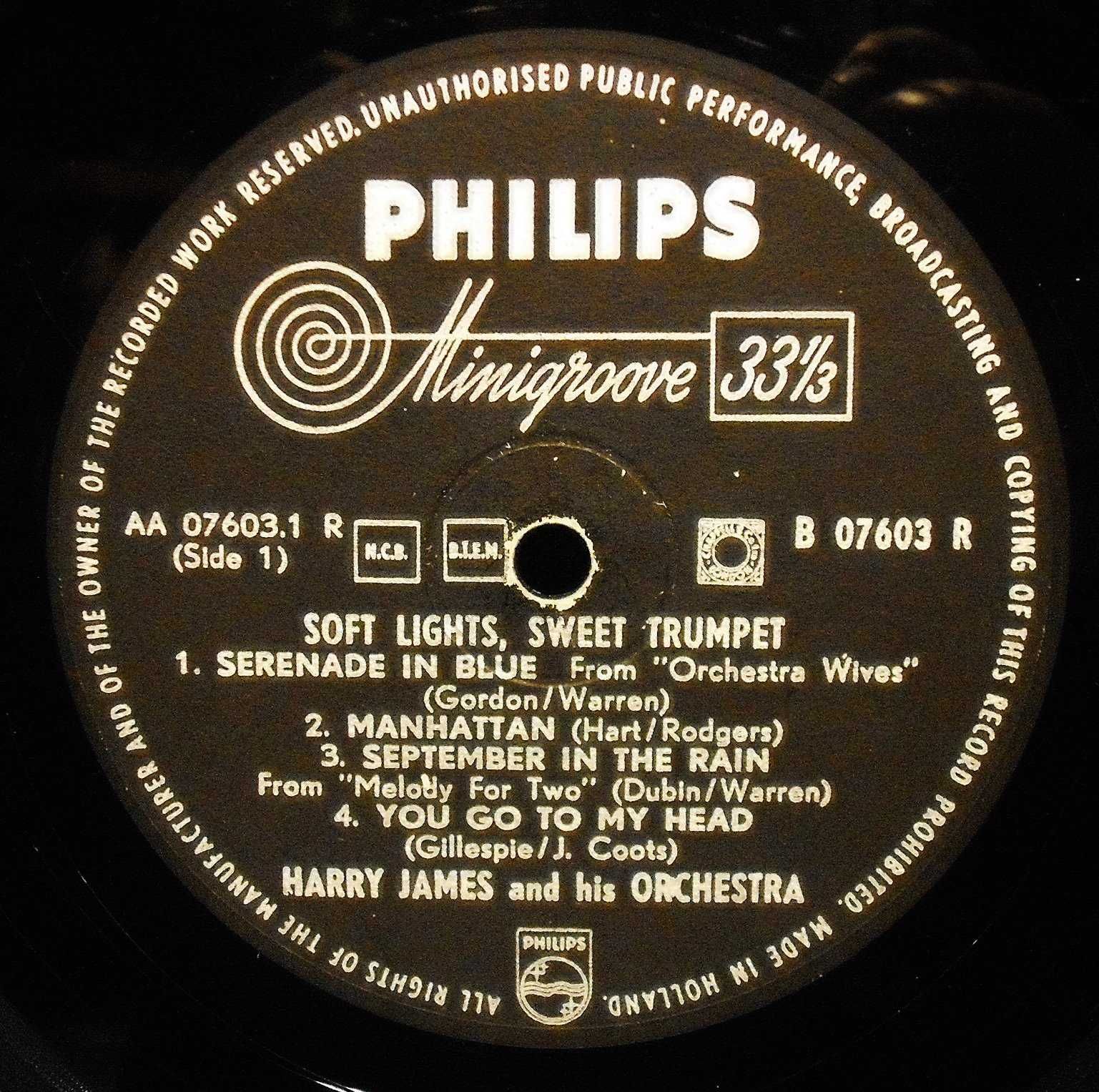 Harry James And His Orchestra Soft Lights, Sweet