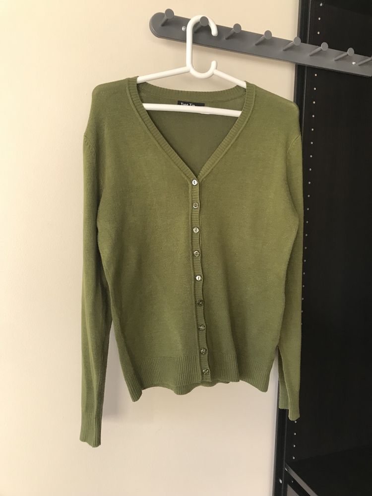 Casaco de malha lã verde