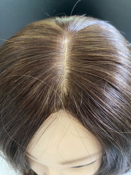 Topper tupet dopinka treska włosy naturalne wietnamskie 40 cm brąz