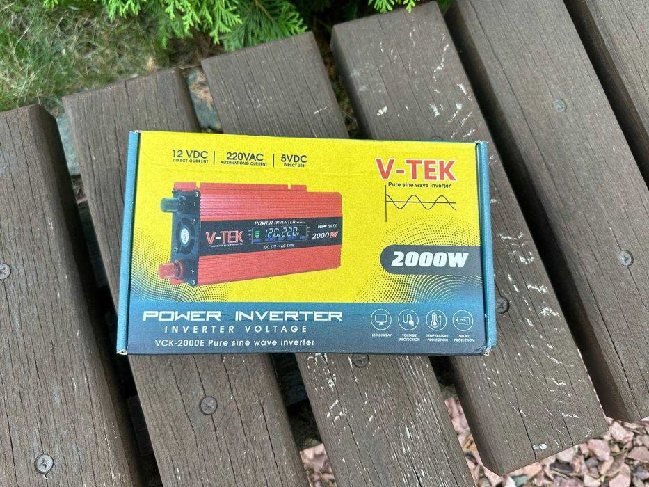 Инвертор 2000ватт чистый синус 12v 220v 2000ватт. Переторювач струму